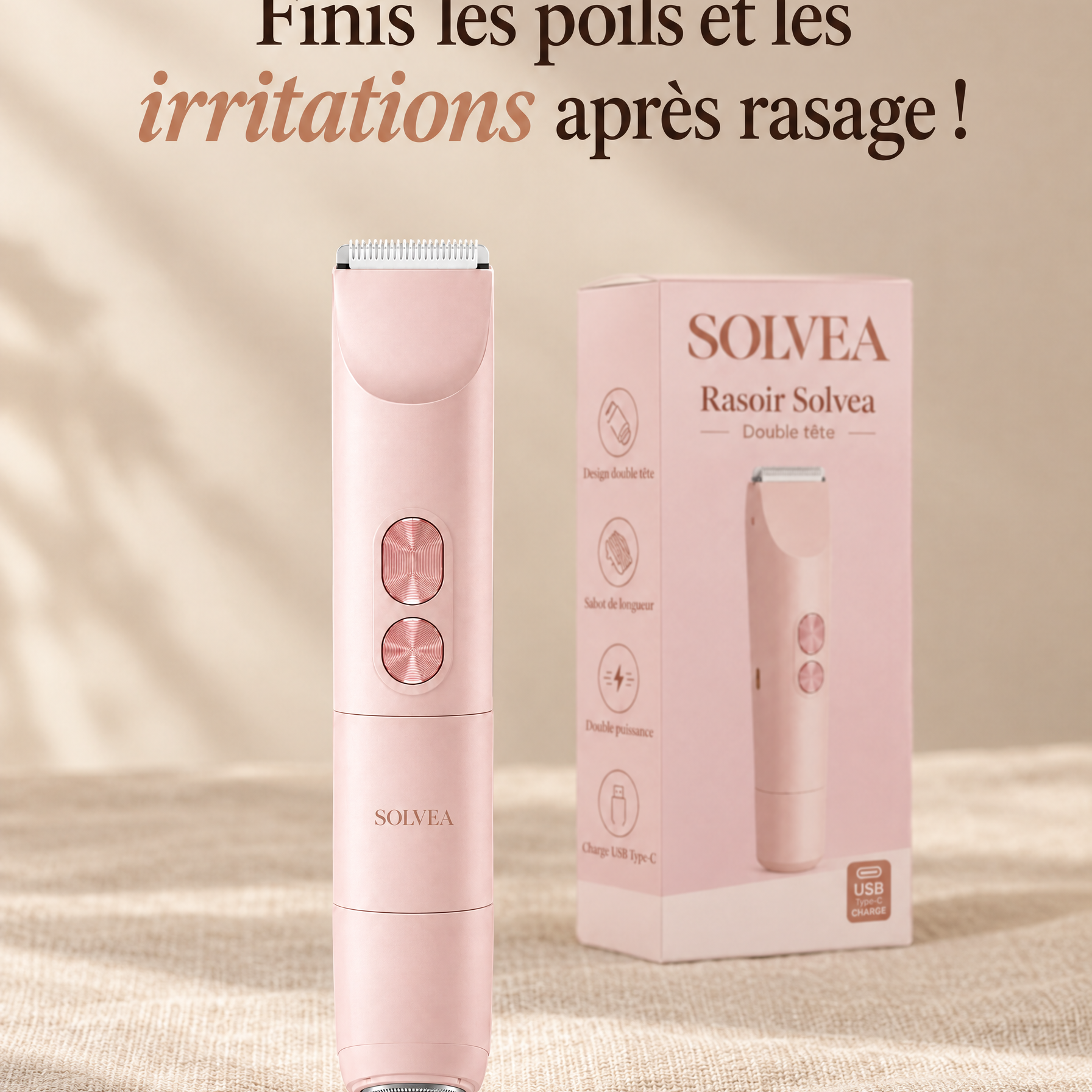 Rasoir électrique femme 2 en 1 Solvea