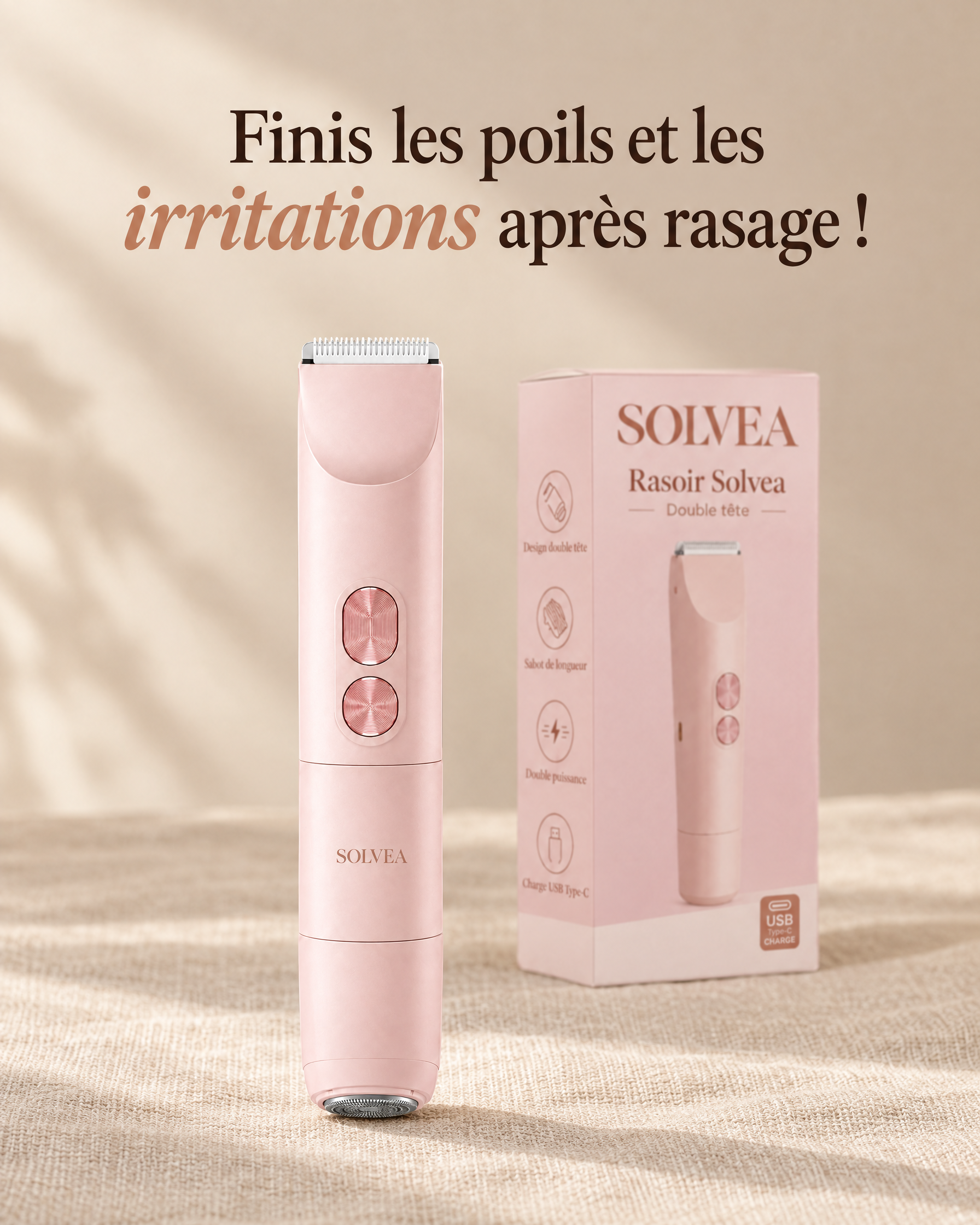 Rasoir électrique femme 2 en 1 Solvea