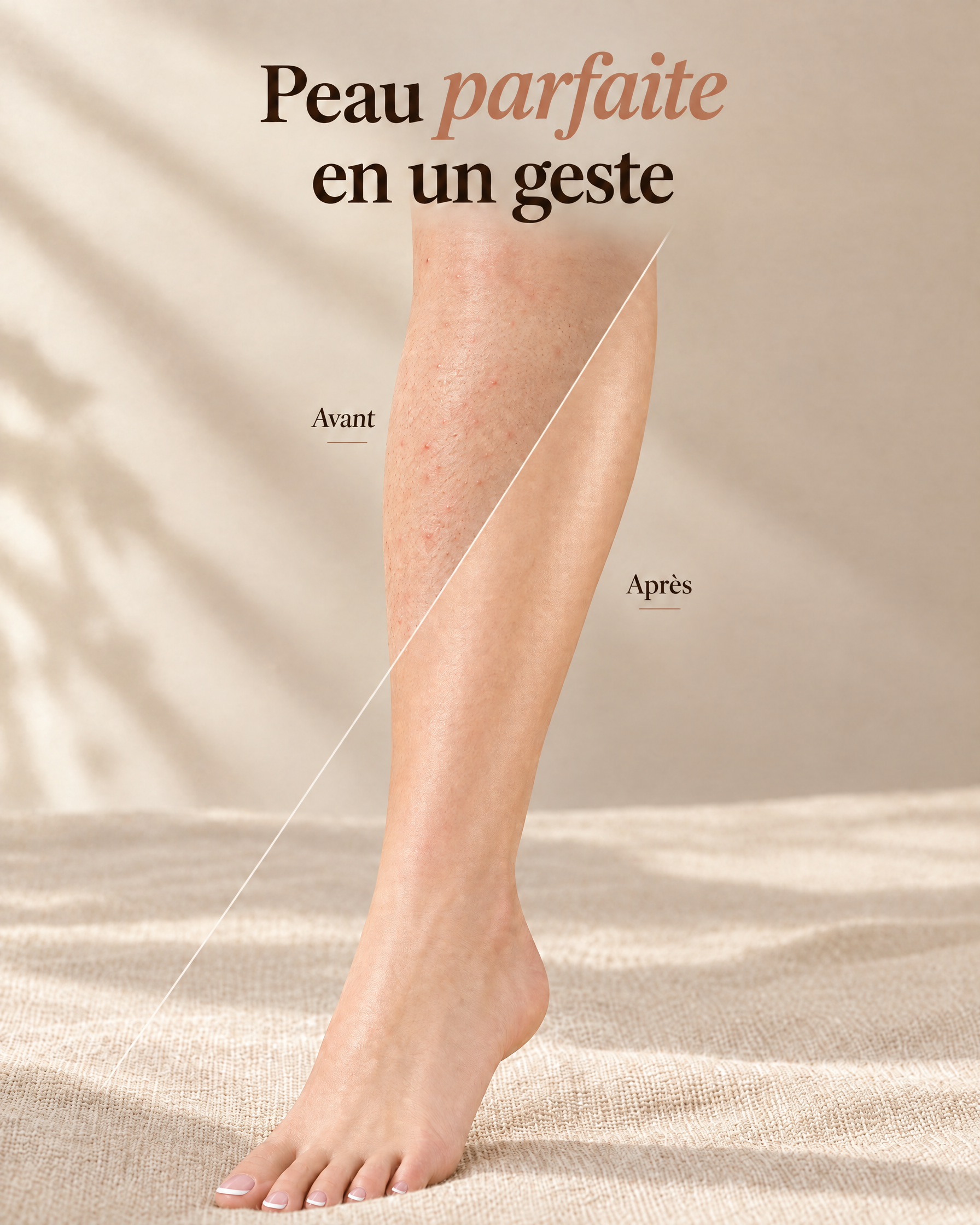 Rasoir Solvea, tête tondeuse et tête de finition