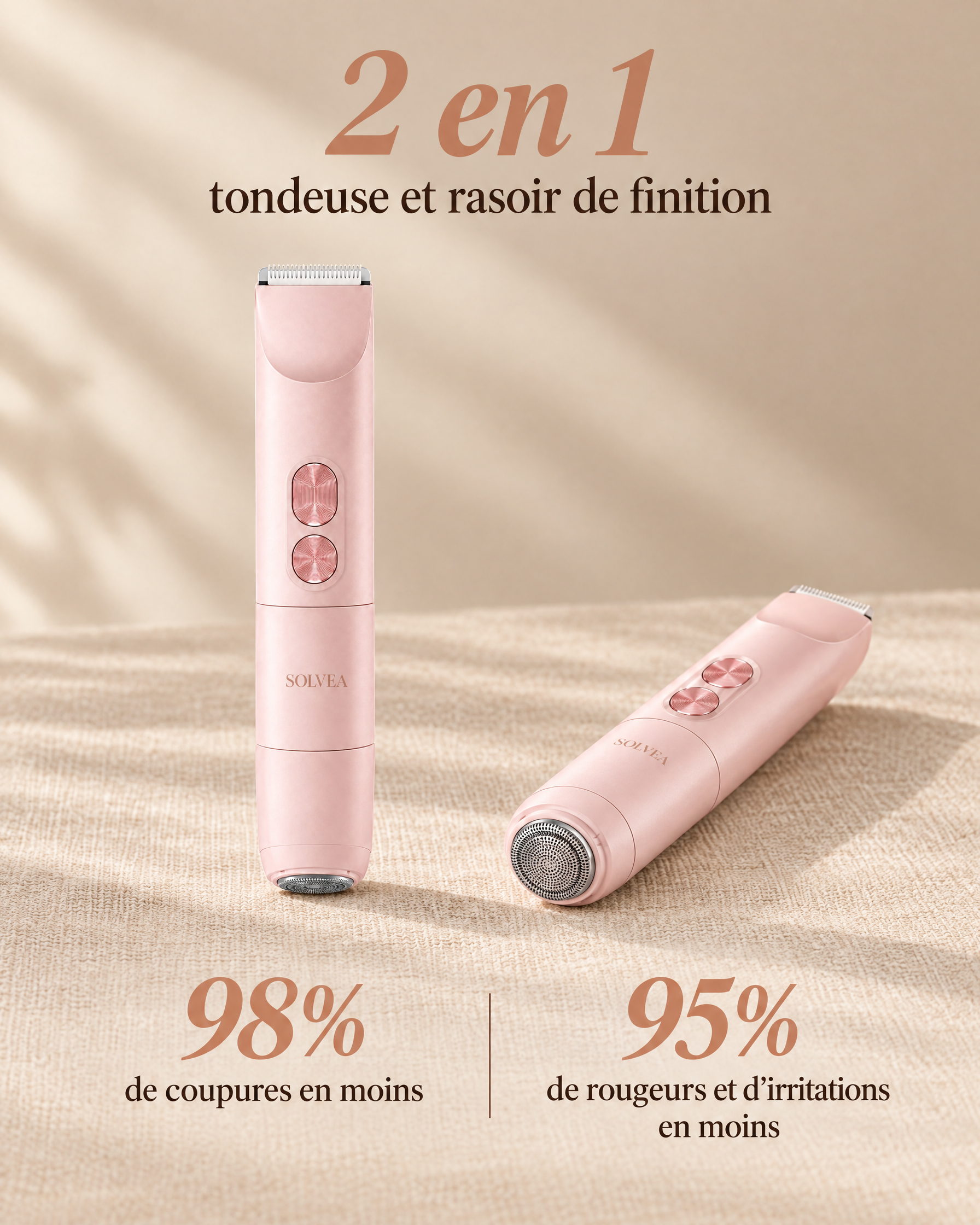 Rasoir électrique Solvea pour jambes, aisselles et maillot