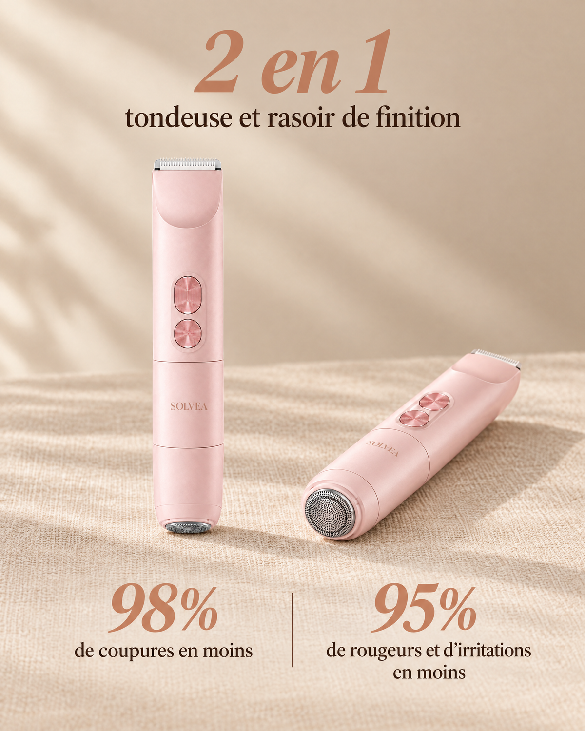 Rasoir électrique Solvea pour jambes, aisselles et maillot