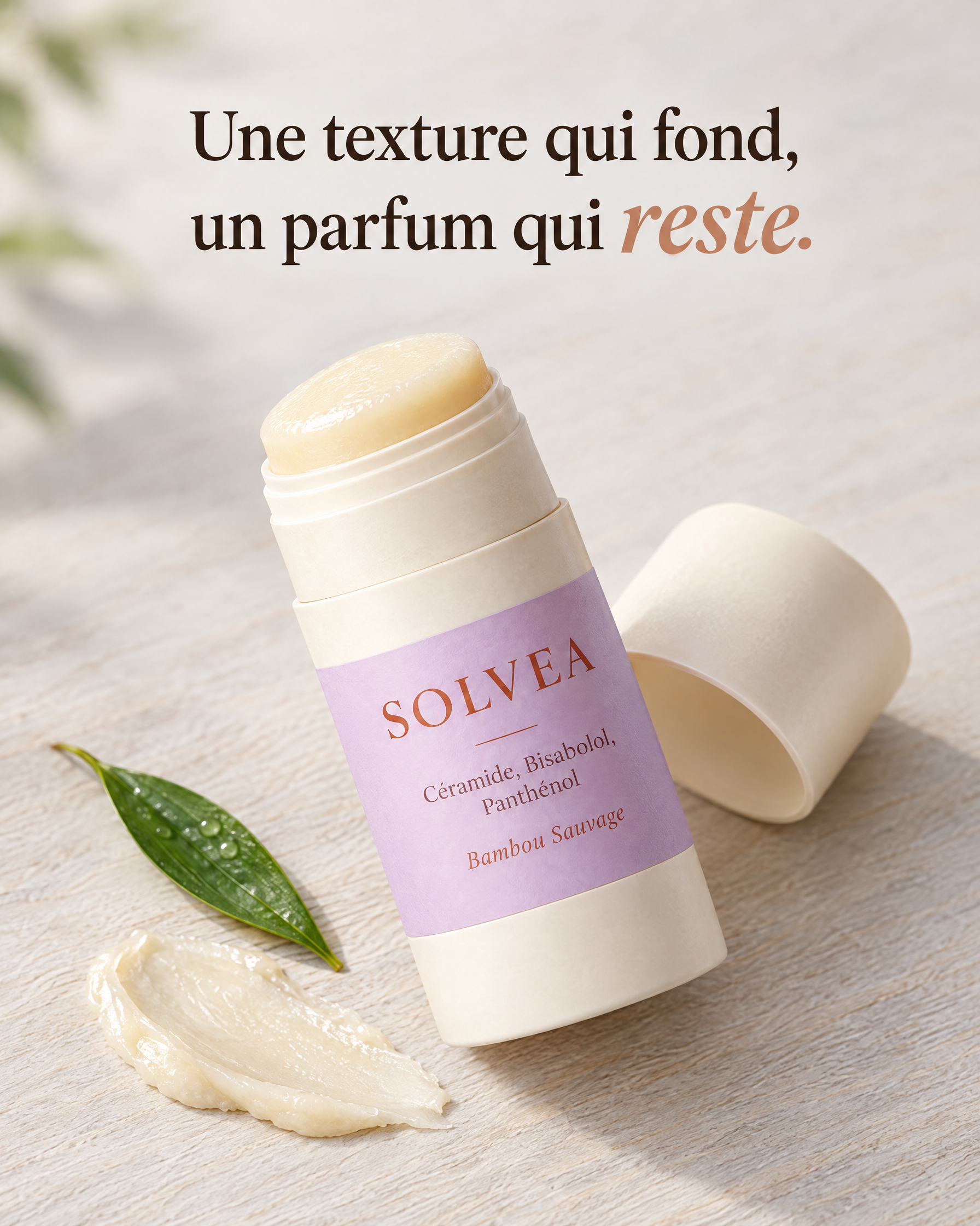 Texture du Stick Parfum Corps Bambou Sauvage