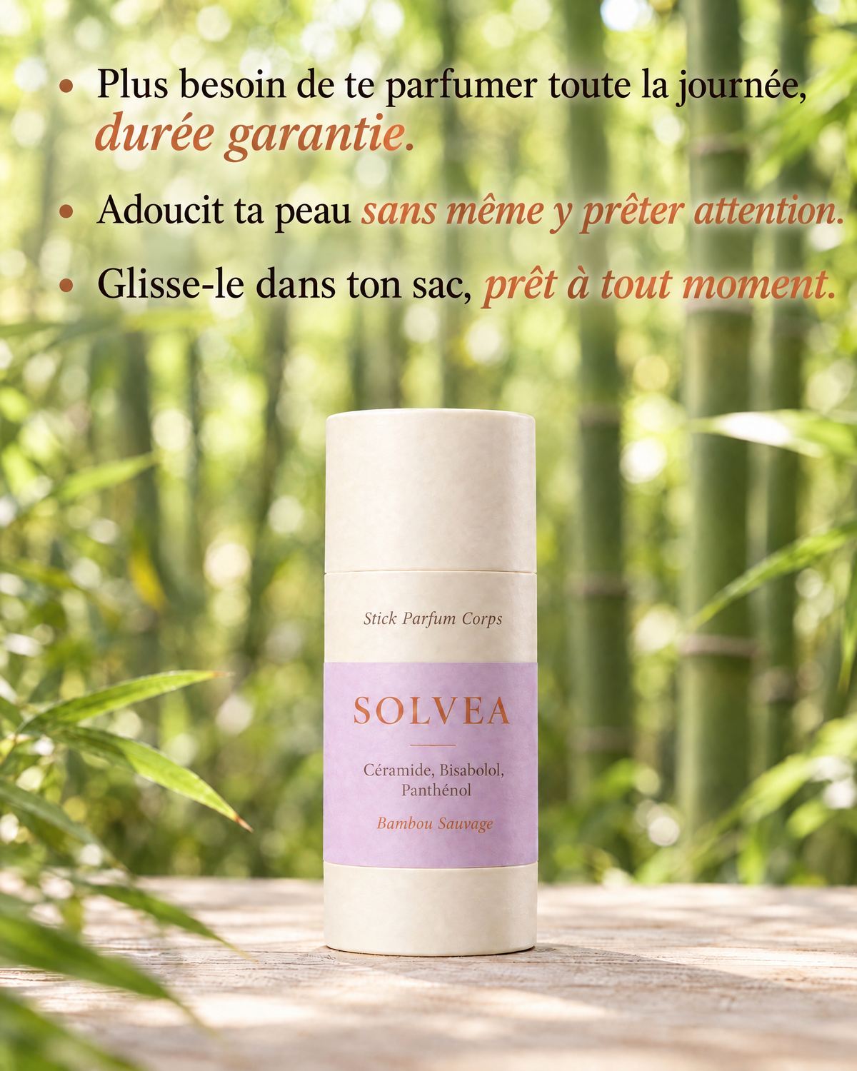 Stick Parfum Corps Bambou Sauvage en forêt de bambou